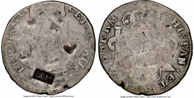 Ferdinand VII Counterstamped "Royalist" 8 Reales ND (1815-1821) Good Details (Damaged) NGC, Durango mint, KM194.3. With LCM (La Comandancia Militar) c...