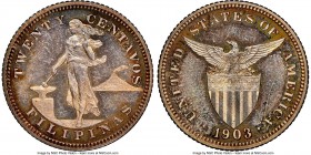 USA Administration Proof 20 Centavos 1903 PR65 NGC, KM166. Orange-peel and cobalt toning. 

HID09801242017

© 2020 Heritage Auctions | All Rights ...