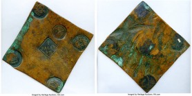 Carl XII Counterstamped Regulated Plate Money 1-1/2 Daler 1718 XF, Avesta mint, KM-Unl. (cf. KM-PM35 for host), Opitz-pg. 253 (this piece illustrated)...