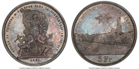 Confederation "Fribourg Shooting Festival" 5 Francs 1881 MS64 PCGS, KM-XS15. Rose and teal shades of tone. 

HID09801242017

© 2020 Heritage Aucti...