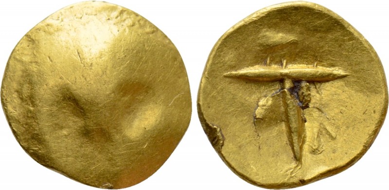 CENTRAL EUROPE. Boii. GOLD 1/8 Stater (1st centuries BC). "T" type. 

Obv: Fla...