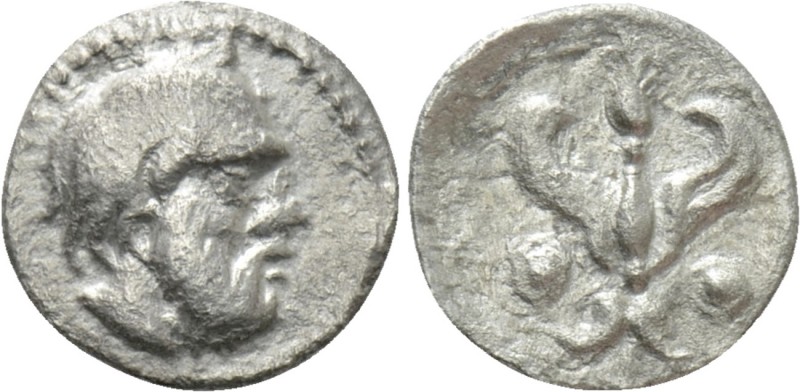 SICILY. Catane. Litra (430-415 BC). 

Obv: Head of Silen right.
Rev: KATANAIO...