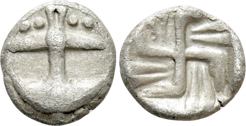 THRACE. Apollonia Pontika. Tritartemorion (Circa 494-470 BC). Reduced Milesian s...