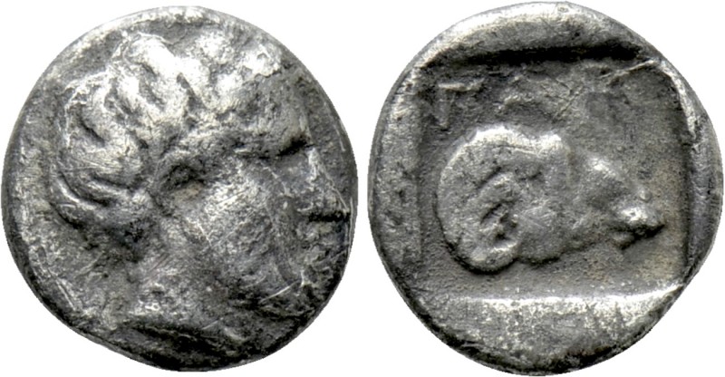 TROAS. Gargara. Tritartemorion (Circa 420-400 BC). 

Obv: Bare male head right...