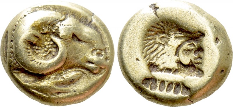 LESBOS. Mytilene. EL Hekte (Circa 521-478 BC). 

Obv: Head of ram right; below...
