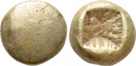IONIA. Uncertain. EL Hemihekte or 1/12 Stater (Circa 650-600 BC). 

Obv: Plain globular surface.
Rev: Incuse sqaure punch with geometric pattern.
...