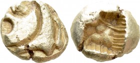 IONIA. Uncertain. EL Hemihekte or 1/12 Stater (Circa 600-550 BC). Lydo-Milesian standard. 

Obv: Stylized head of lion (or serpent or giffin?) left....