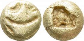 IONIA. Uncertain. EL Hemihekte or 1/12 Stater (Circa 600-550 BC). Lydo-Milesian standard. 

Obv: Stylized head of lion (or serpent or giffin?) left....