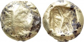 IONIA. Uncertain. Fourrée EL 1/12 Stater or Hemihekte (Circa 600-550 BC). Lydo-Milesian standard. Figural type. 

Obv: Head of lion right.
Rev: Inc...
