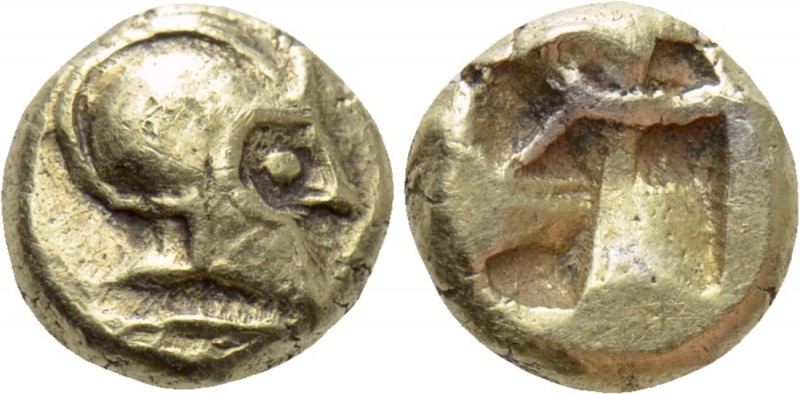 IONIA. Phokaia. EL 1/24 Stater (Circa 625/00-522 BC). 

Obv: Helmeted head rig...