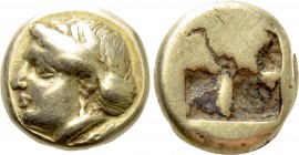 IONIA. Phokaia. EL Hekte (Circa 387-326 BC). 

Obv: Female head left, with hair rolled and tied at forehead; to lower right, small seal left.
Rev: ...