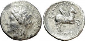 CARIA. Alabanda (as Antiocheia). Tetradrachm (Circa 197-190/88 BC). Struck under the Seleukid king Antiochos III. Menekles, magistrateß. 

Obv: Laur...