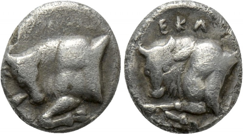 SATRAPS OF CARIA. Hekatomnos (Circa 392/1-377/6 BC). Diobol. Milesian standard. ...