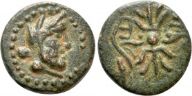 PISIDIA. Selge. Ae (2nd-1st centuries BC). 

Obv: Head of Herakles right, with club over shoulder.
Rev: Σ - Ε - Λ. 
Thunderbolt and arc terminatin...