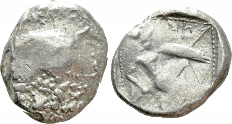 CILICIA. Tarsos. Stater or Shekel (Circa 410-385 BC). 

Obv: Rough surface.
R...