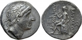 SELEUKID KINGDOM. Antiochos I Soter (281-261 BC). Tetradrachm. Seleukeia on the Tigris. 

Obv: Diademed head right.
Rev: ΒΑΣΙΛΕΩΣ / ΑΝΤΙΟΧΟΥ. 
Apo...