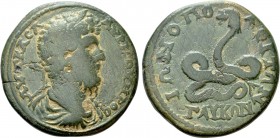 PAPHLAGONIA. Ionopolis Abonoteichos. Lucius Verus (161-169). Ae. 

Obv: ΑVΤ ΚΑϹ(sic) Λ ΑΥΡΗ οΥΗΡοϹ. 
Laureate, draped and cuirassed bust right.
Re...