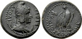 PHRYGIA. Laodicea ad Lycum. Pseudo-autonomous. Time of Tiberius (14-37). Ae. Dioskourides, magistrate. 

Obv: ΛΑΟΔΙΚЄΩΝ. 
Draped bust of Mên right,...