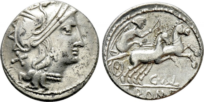 C. THALNA. Denarius (After 154 BC). Contemporary imitation of Rome. 

Obv: Sty...