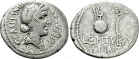 C. CASSIUS LONGINUS. Denarius (42 BC). Military mint moving with Brutus and Cassius, probably at Smyrna. P. Lentulus Spinther, legatus. 

Obv: C CAS...