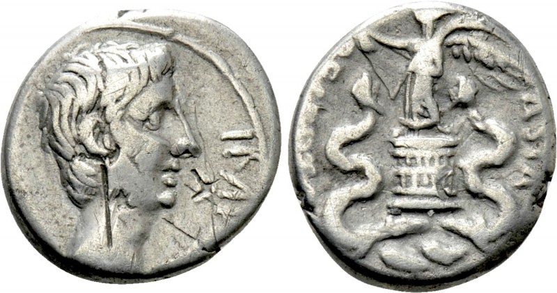 OCTAVIAN. Quinarius (29-28 BC). Uncertain Italian mint, possibly Rome. 

Obv: ...