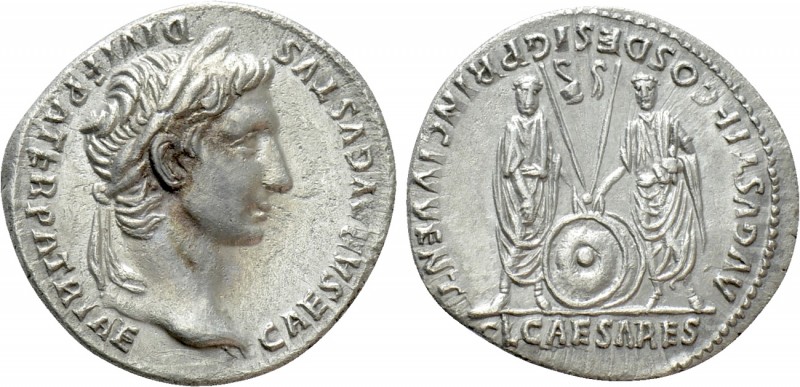 AUGUSTUS (27 BC-14 AD). Denarius. Rome. Restitution issue struck under Trajan or...