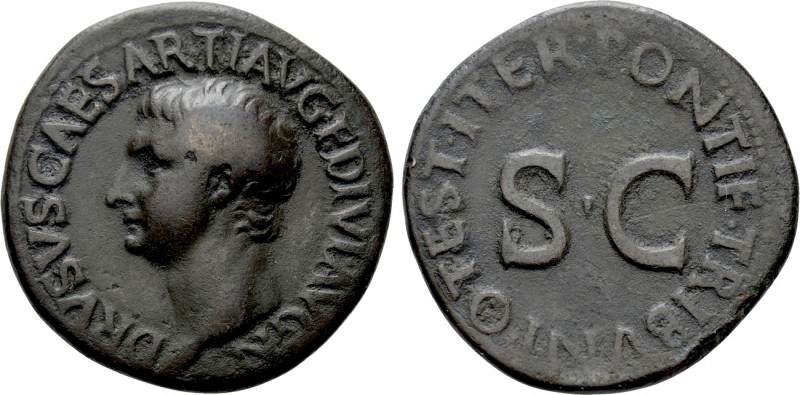 DRUSUS (Died 23). As. Rome. Restoration Issue Struck Under Tiberius. 

Obv: DR...