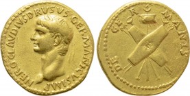 NERO CLAUDIUS DRUSUS (Died 9 BC). GOLD Aureus. Lugdunum. Struck under Claudius. 

Obv: NERO CLAVDIVS DRVSVS GERMANICVS IMP. 
Laureate head left.
R...