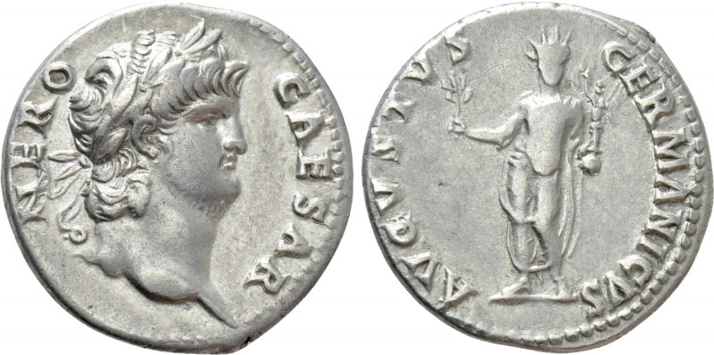 NERO (54-68). Denarius. Rome. 

Obv: NERO CAESAR. 
Laureate head right.
Rev:...