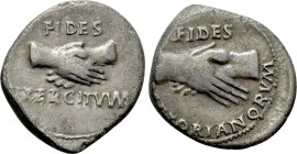 CIVIL WAR (68-69). Denarius. Uncertain mint, possibly in Southern Gaul. 

Obv: FIDES / EXERCITVVM. 
Clasped hands.
Rev: FIDES / PRAETORIANORVM. 
...
