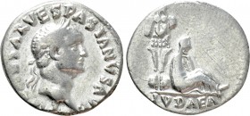 VESPASIAN (69-79). Denarius. Rome. "Judaea Capta" issue. 

Obv: IMP CAESAR VESPASIANVS AVG. 
Laureate head right.
Rev: IVDAEA. 
Judaea seated rig...