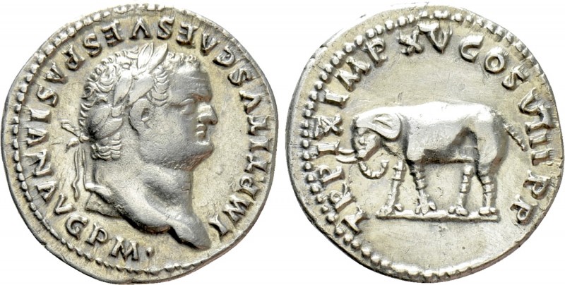 TITUS (79-81). Denarius. Rome.

Obv: IMP TITVS CAES VESPASIAN AVG P M.
Laurea...