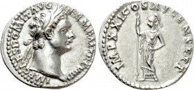 DOMITIAN (81-96). Denarius. Rome. 

Obv: IMP CAES DOMIT AVG GERM P M TR P VIIII. 
Laureate head right.
Rev: IMP XXI COS XV CENS P P P. 
Minerva s...