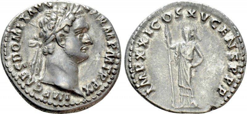 DOMITIAN (81-96). Denarius. Rome. 

Obv: IMP CAES DOMIT AVG GERM P M TR P X. ...