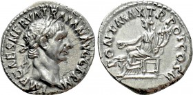 TRAJAN (98-117). Denarius. Rome. 

Obv: IMP CAES NERVA TRAIAN AVG GERM. 
Laureate head right.
Rev: PONT MAX TR POT COS II. 
Concordia seated left...