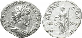 HADRIAN (117-138). Denarius. Rome. 

Obv: IMP CAESAR TRAIAN HADRIANVS AVG. 
Laureate, draped and cuirassed bust right.
Rev: P M TR P COS III / LIB...
