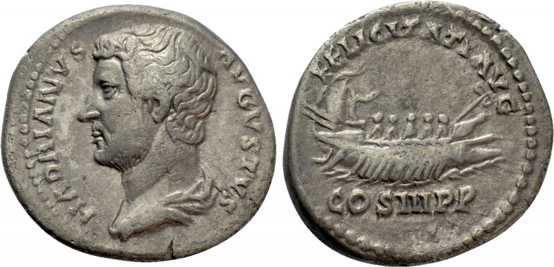 HADRIAN (117-138). Denarius. Rome. 

Obv: HADRIANVS AVGVSTVS. 
Bareheaded and...