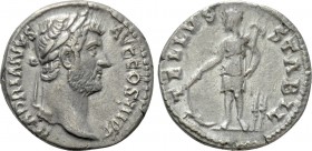 HADRIAN (117-138). Denarius. Rome. 

Obv: HADRIANVS AVG COS III P P. 
Laureate head right.
Rev: TELLVS STABIL. 
Tellus standing left, holding plo...