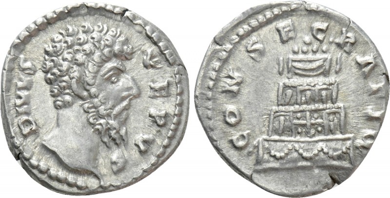 DIVUS LUCIUS VERUS (Died 169). Denarius. Rome. 

Obv: DIVVS VERVS. 
Bare head...