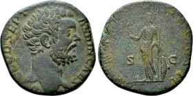CLODIUS ALBINUS (Caesar, 193-195). Sestertius. Rome. 

Obv: D CLOD SEPT ALBIN CAES. 
Bare head right.
Rev: MINER PACIF COS II / S - C. 
Minerva s...