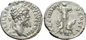 SEPTIMIUS SEVERUS (193-211). Denarius. Emesa. 

Obv: IMP CAE L SEP SEV PERT AVG COS II. 
Laureate head right.
Rev: TR P III IMP V COS II. 
Trophy...