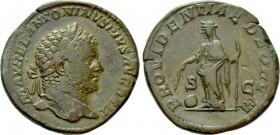 CARACALLA (198-217). Sestertius. Rome. 

Obv: M AVREL ANTONINVS PIVS AVG BRIT. 
Laureate head right.
Rev: PROVIDENTIAE DEORVM / S - C. 
Provident...