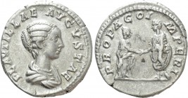PLAUTILLA (Augusta, 202-205). Denarius. Rome. 

Obv: PLAVTILLAE AVGVSTAE. 
Draped bust right.
Rev: PROPAGO IMPERI. 
Plautilla standing right, cla...