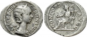 ORBIANA (Augusta, 225-227). Denarius. Rome. 

Obv: SALL BARBIA ORBIANA AVG. 
Draped bust right, wearing stephane.
Rev: CONCORDIA AVGG. 
Concordia...