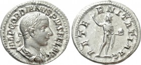 GORDIAN III (238-244). Denarius. Rome. 

Obv: IMP GORDIANVS PIVS FEL AVG. 
Laureate, draped and cuirassed bust right.
Rev: AETERNITATI AVG. 
Sol ...
