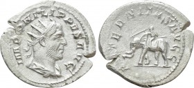 PHILIP I 'THE ARAB' (244–249). Antoninianus. Rome. 

Obv: IMP PHILIPPVS AVG. 
Radiate and draped bust right.
Rev: AETERNITAS AVGG. 
Elephant walk...