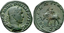 PHILIP I THE ARAB (244-249). Sestertius. Rome. Saecular Games/1000th Anniversary of Rome issue. 

Obv: IMP M IVL PHILIPPVS AVG. 
Laureate, draped a...