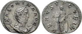 SALONINA (Augusta, 254-268). Antoninianus. Antioch. 

Obv: SALONINA AVG. 
Diademed and draped bust left, set on crescent.
Rev: VENVS VICTRIX. 
Ve...