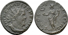 MARIUS (269). Antoninianus. Treveri. 

Obv: IMP C MARIVS P F AVG. 
Radiate, draped and cuirassed bust right.
Rev: SAEC FELICITAS. 
Felicitas stan...