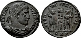 CONSTANTINE I THE GREAT (307/10-337). Follis. Rome. 

Obv: CONSTANTINVS MAX AVG. 
Diademed, draped and cuirassed bust right.
Rev: GLORIA EXERCITVS...